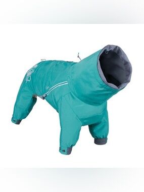 NWT Hurtta Mudventure Eco Dog Overall Raincoat Playsuit Peacock 35M / 14M